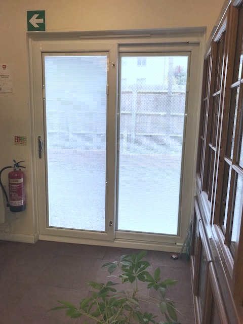 Integral venetian blinds in our Andover Hampshire showroom